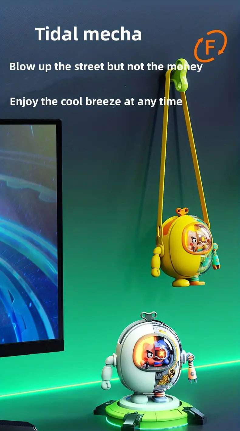 Portable Neck Fan, USB Rechargeable, 900 mAh, 3 Speeds